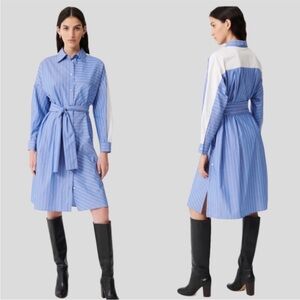 Maje Roxelle Shirt Dress with Printed‎ stripes